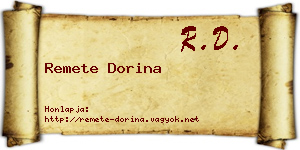 Remete Dorina névjegykártya